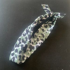 Green and black cheetah print head band/wrap